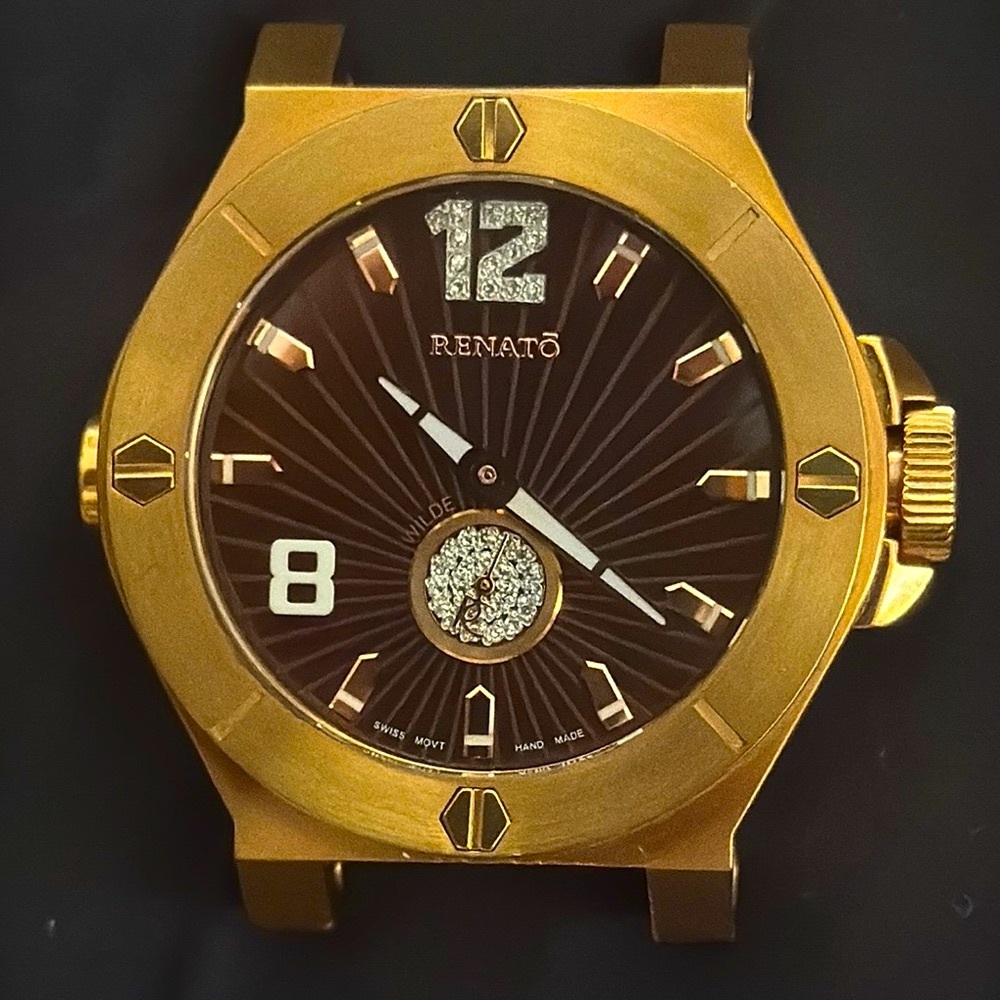 Renato Wildebeast Limited Edition Diamond Dial Swiss Watch EUC *Missing Strap*